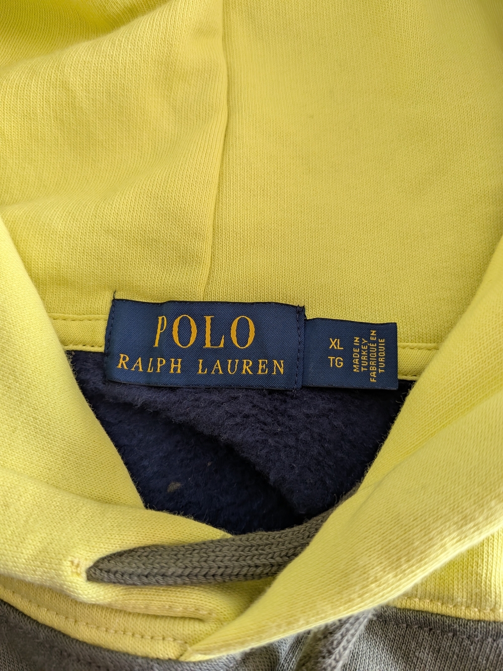 Ralph Lauren Polo Bear Colorblock Hoodie - Olive/Blue/Orange/Yellow Men's XL - Picture 5 of 8